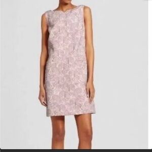 NWT Victoria Beckham Target Blush Pink Jacquard Mod Shift Dress Size Medium